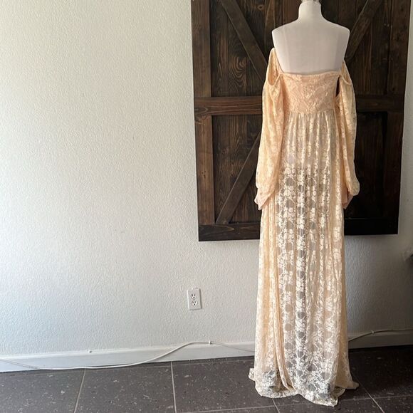 Maternity Lace Photography Photo Shoot Long Sleeve off shoulders High Sl… - Picture 11 of 16